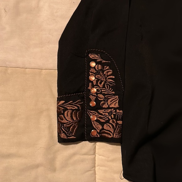 black and brown/scully button up/XL - Picture 3 of 5
